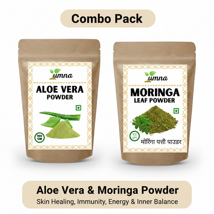 Pure Aloe Vera Moringa Powder for Skin Healing, Immunity, Energy & Inner Balance