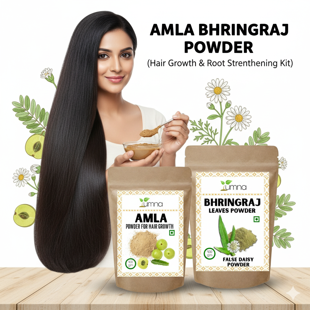 Yumna's Amla Bhringraj Powder Combo - Ultimate Hair Growth & Root Strengthening Kit