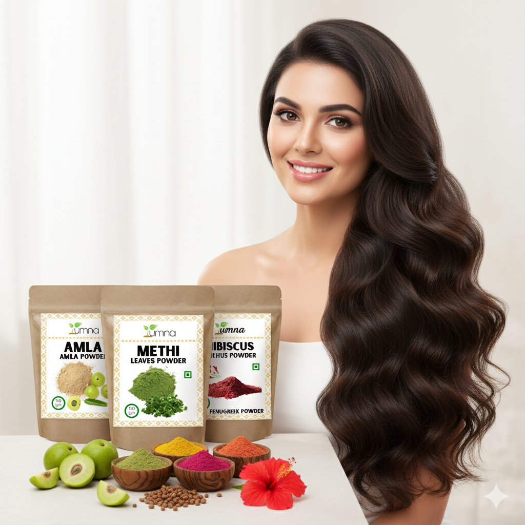 Amla Methi Hibiscus Powder for Hair Fall, Thickness & Shine