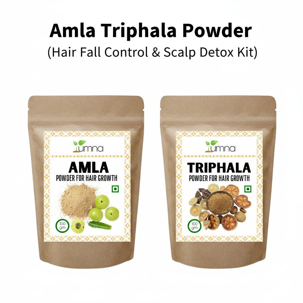 Yumna's Amla Triphala Powder for Hair Fall Control & Scalp Detox