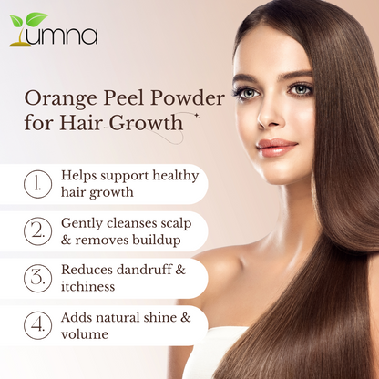 Orange Peel Powder - Natural Glow Booster for Skin, Hair & Detox