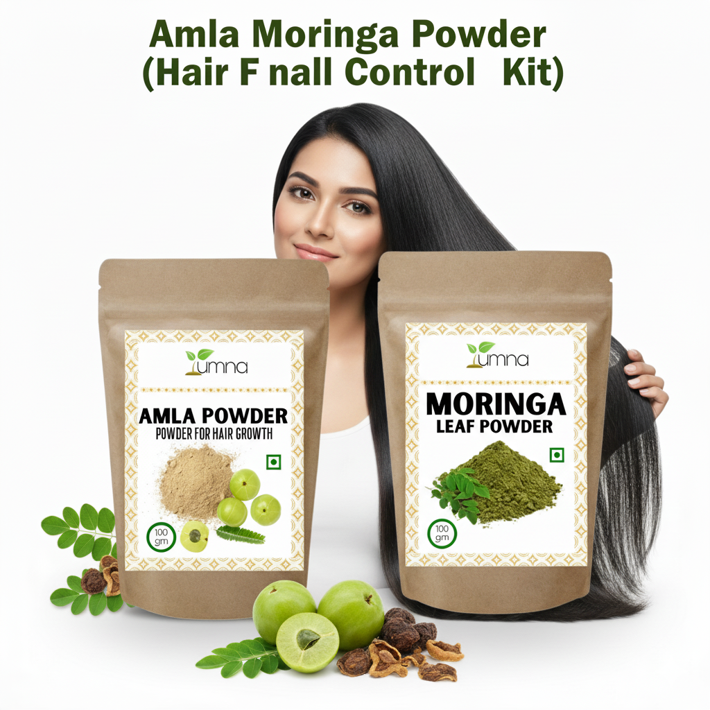 Yumna's Amla Moringa Powder - Hair Fall Control & Scalp Strengthening Kit