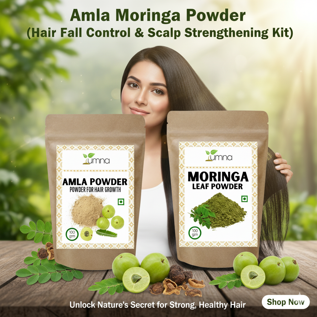 Yumna's Amla Moringa Powder - Hair Fall Control & Scalp Strengthening Kit